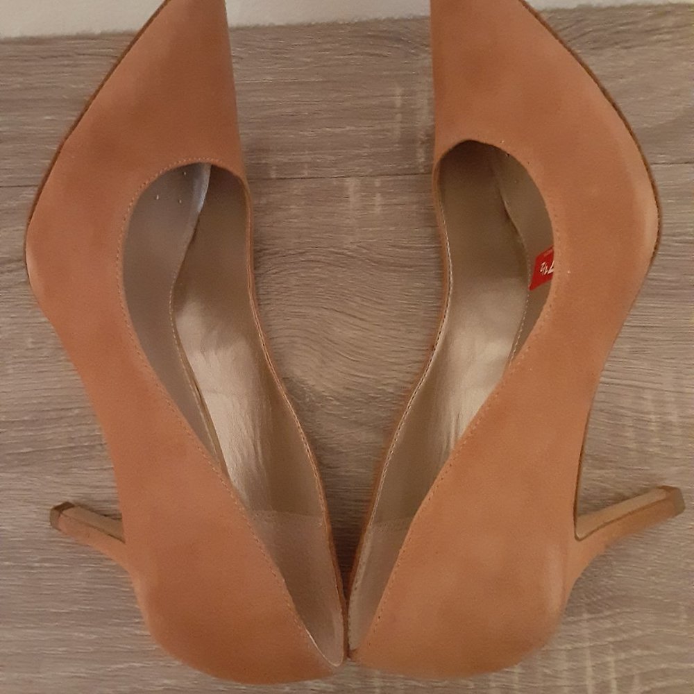 ALFANI STEP 'N FLEX TAN SUEDE HEELS SIZE 7 1/2 WITH 3 INCH HEEL - Picture 5 of 11